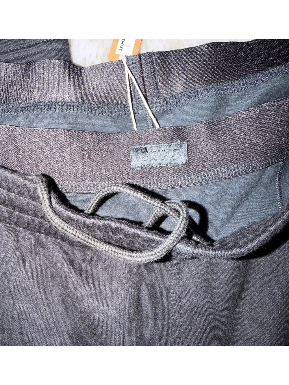 Skims Cotton Fleece Exposed Boxer Pant Black Size 3x